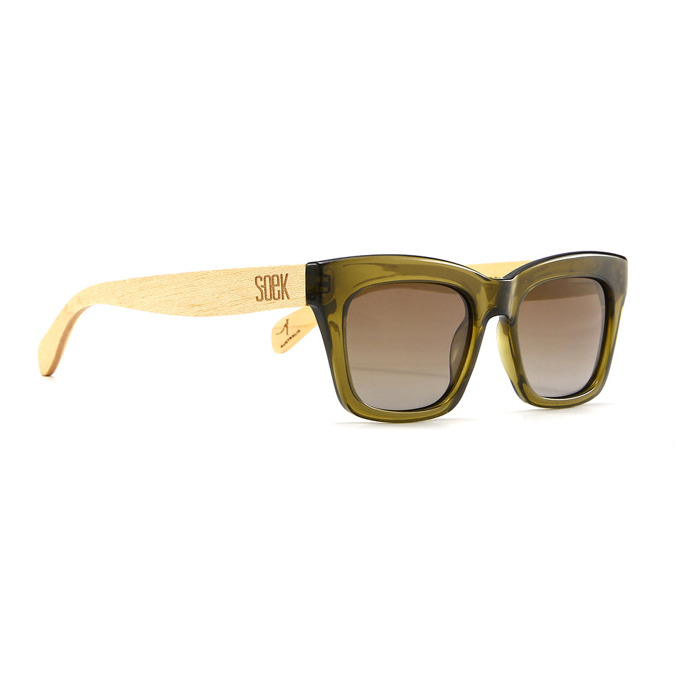 MORGAN MOSS l Khaki Green Sunglasses l Polarised Lens - Soek Fashion Eyewear Australia