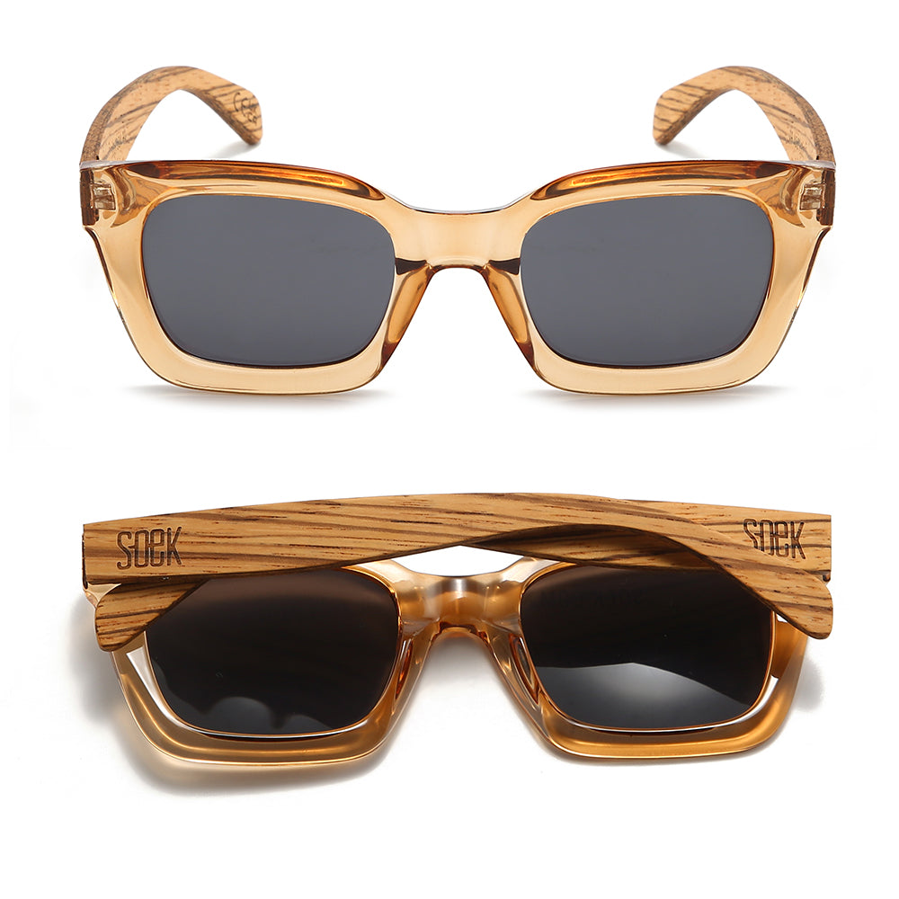 ZAHRA CHAMPAGNE l Smoky Polarised Lens l Walnut Arms