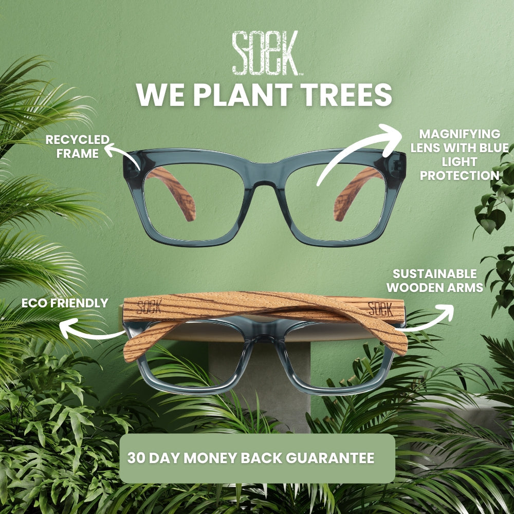 FLUTTER DESERT TORT l Walnut Arms l Blue Light Blocking Magnifying - Soek Fashion Eyewear Australia