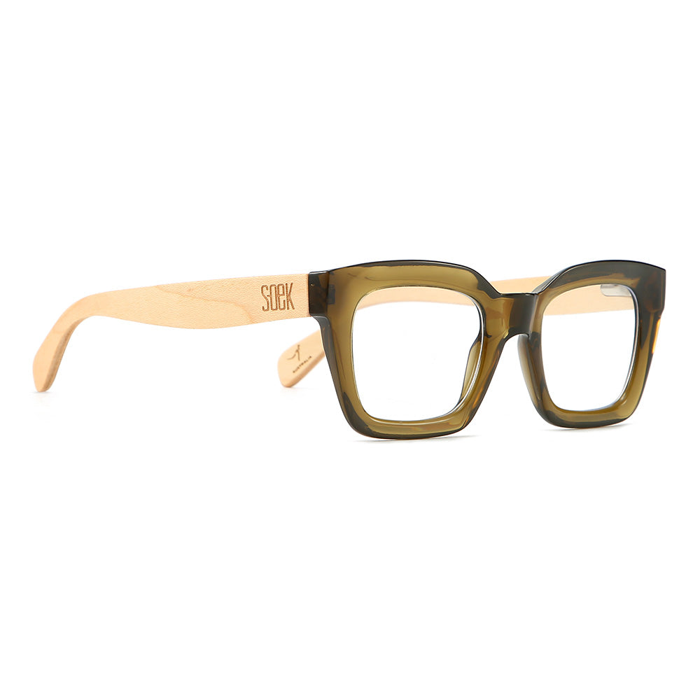 Khaki Green Magnifying Reader l ZAHRA KHAKI - Soek Fashion Eyewear Australia