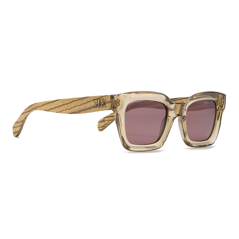 ZAHRA CHAMPAGNE l Smoky Polarised Lens l Walnut Arms