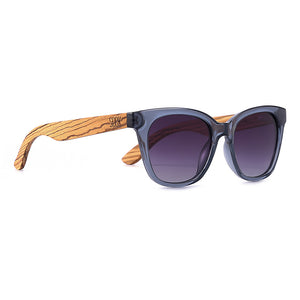 LILA GRACE MIDNIGHT BLUE l Smokey Gradient Lens l Walnut Arms - Soek Fashion Eyewear Australia