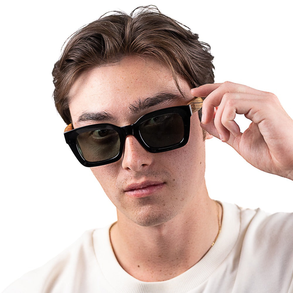 ZAHRA MIDNIGHT l Khaki Polarised Lens l Walnut Arms