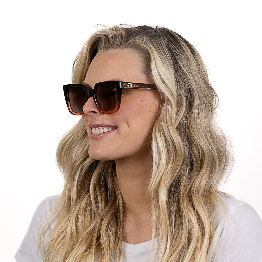 HARPER OMBRE BROWN l Bio Acetate Sunglasses l Brown Graduated Polarised Lens - Soek Fashion Eyewear Australia