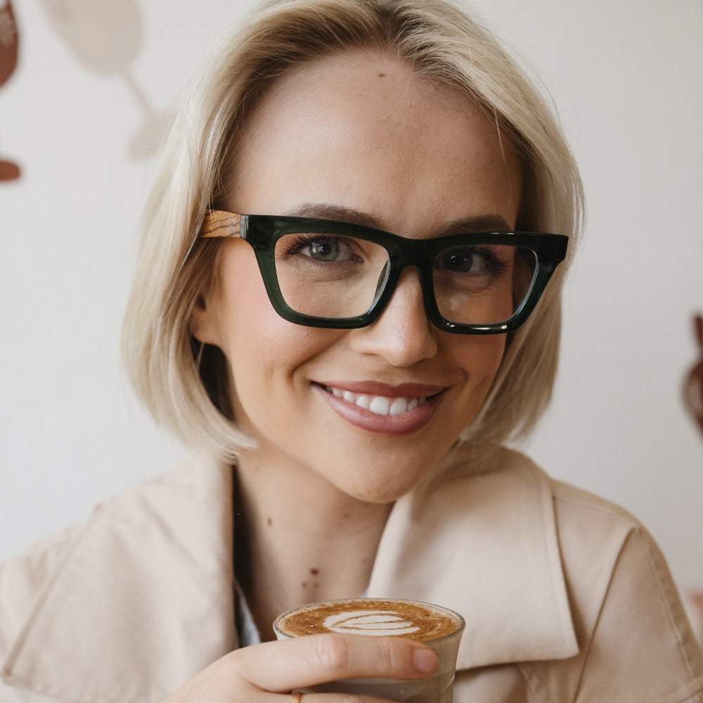 Green Magnifying Reader l SYDNEY BOTTLE GREEN - Soek Fashion Eyewear Australia