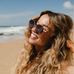 CLEO BLOOM l Rose Gold Metal l Polarised Lenses - Soek Fashion Eyewear Australia