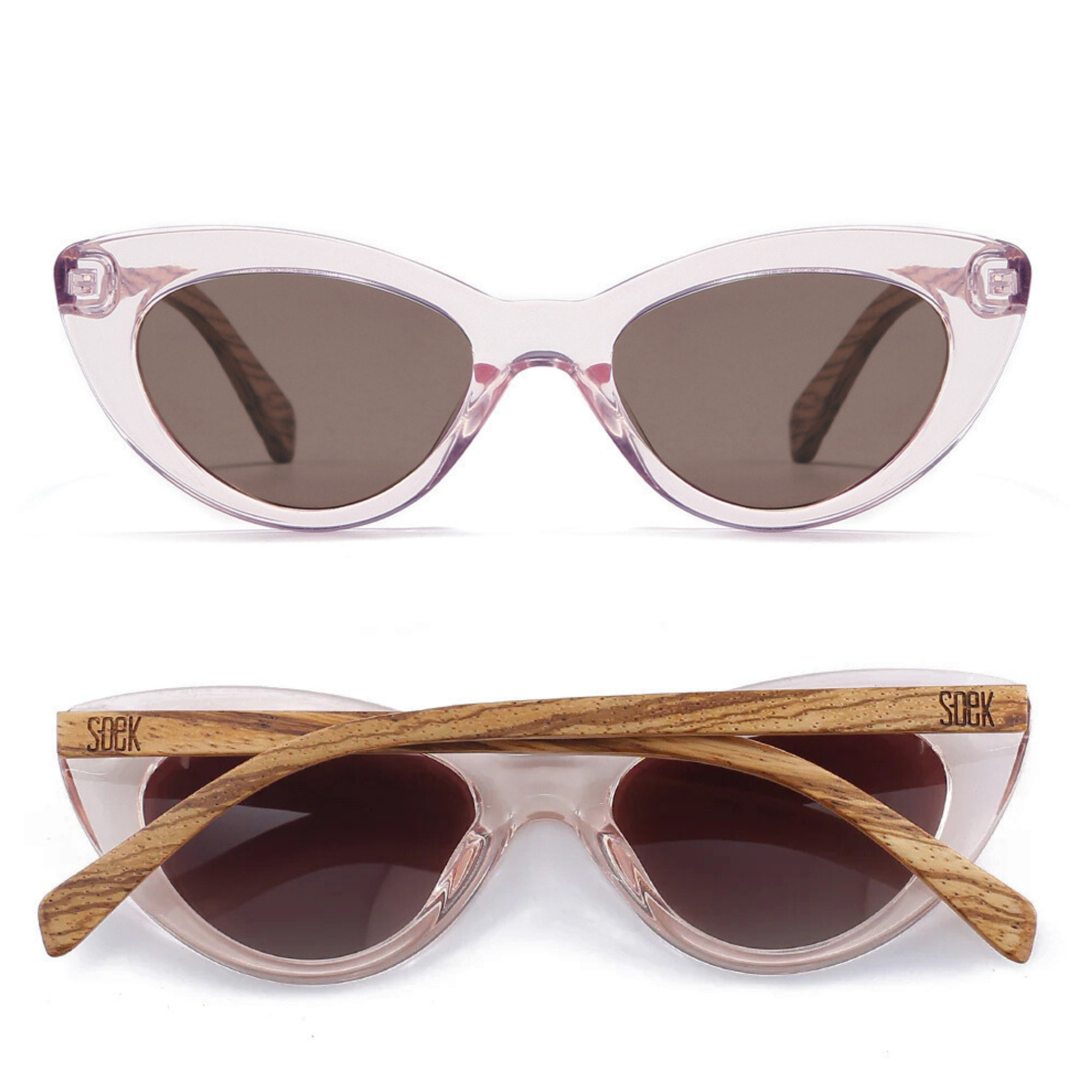 SAVANNAH BLUSH PINK Clear Pink l  Walnut Wood Arms