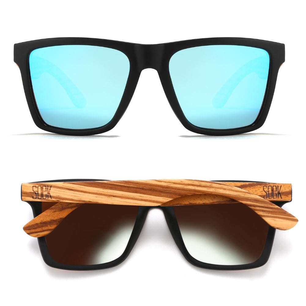 FORRESTERS Blue Reflective Lens l Walnut Arms