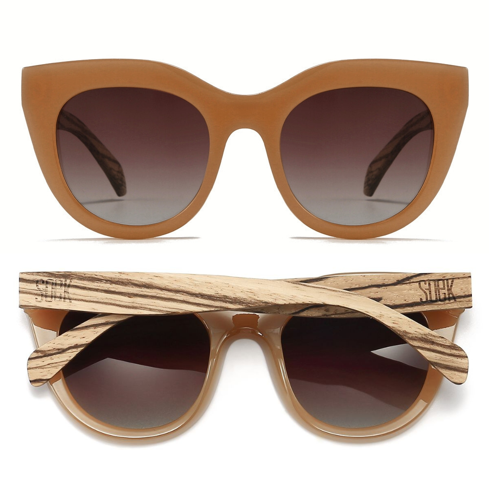 MILLA CARAMEL Brown Gradient Lens l Walnut Arms - Soek Fashion Eyewear Australia