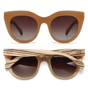 MILLA CARAMEL Brown Gradient Lens l Walnut Arms - Soek Fashion Eyewear Australia