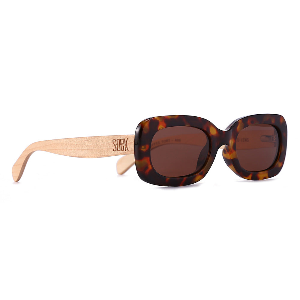 VIBE TOFFEE TORT l Black Polarised Lens l White Maple Arms - Soek Fashion Eyewear Australia