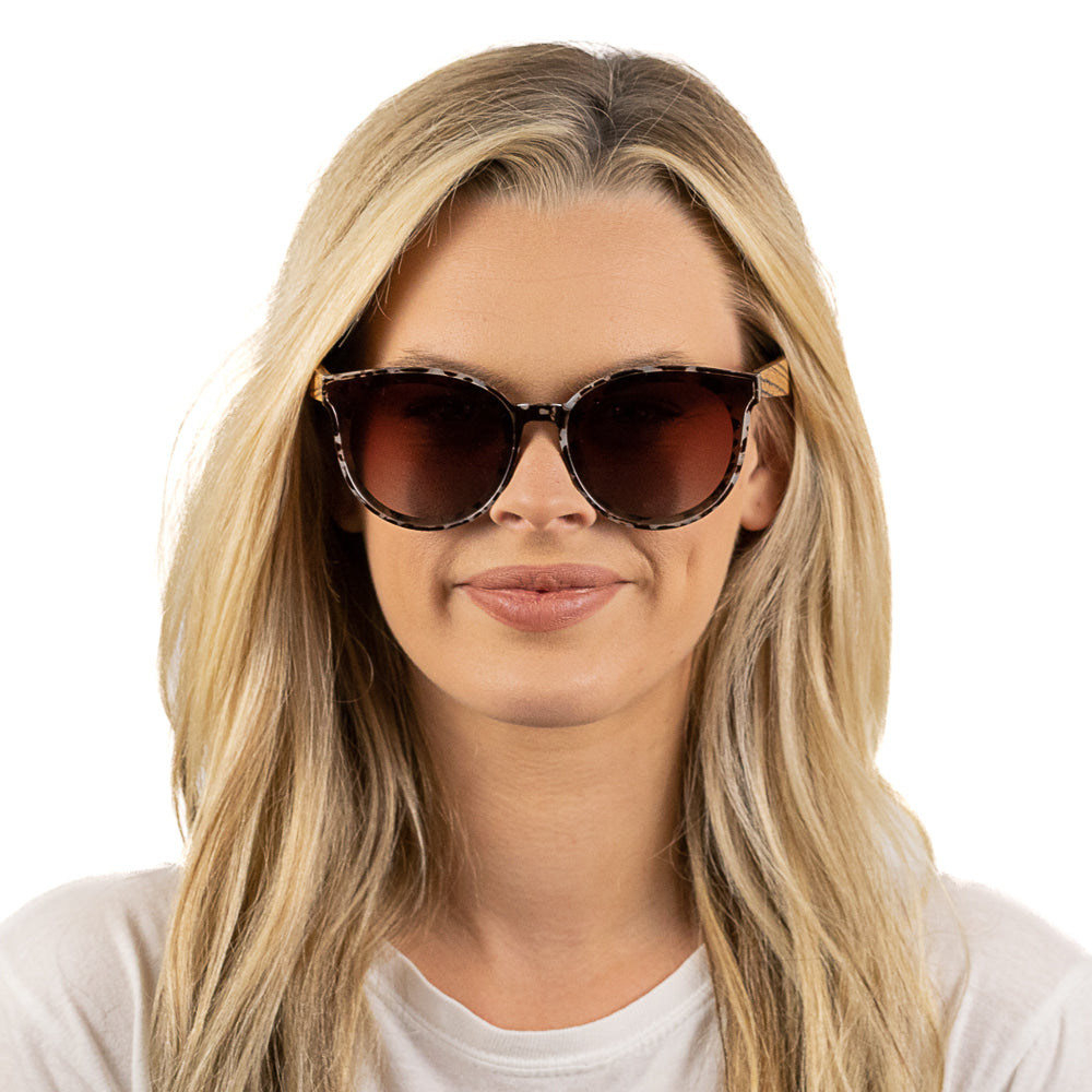 BELLA IVORY TORTOISE l Black Graduated Lens l Walnut Arms - Soek Fashion Eyewear Australia