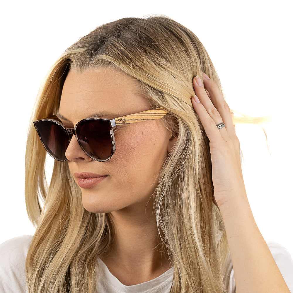 BELLA IVORY TORTOISE l Black Graduated Lens l Walnut Arms - Soek Fashion Eyewear Australia
