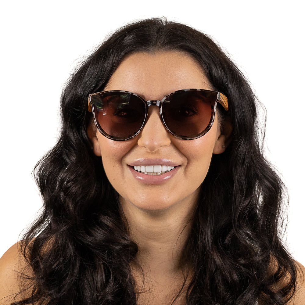 BELLA IVORY TORTOISE l Black Graduated Lens l Walnut Arms - Soek Fashion Eyewear Australia