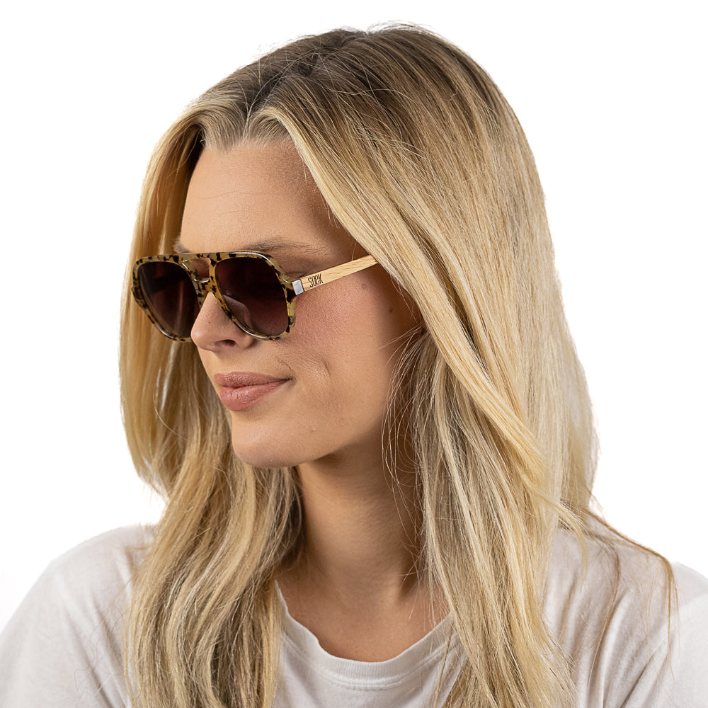 BILLY OPAL TORT l Brown Gradient Lens l Walnut Wood Arms - Soek Fashion Eyewear Australia