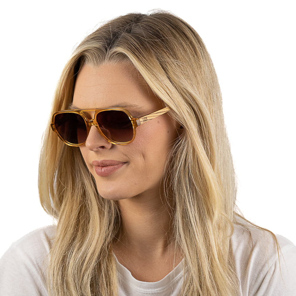 BILLY CLEAR BROWN Sunglasses l Wooden Arms - Soek Fashion Eyewear Australia