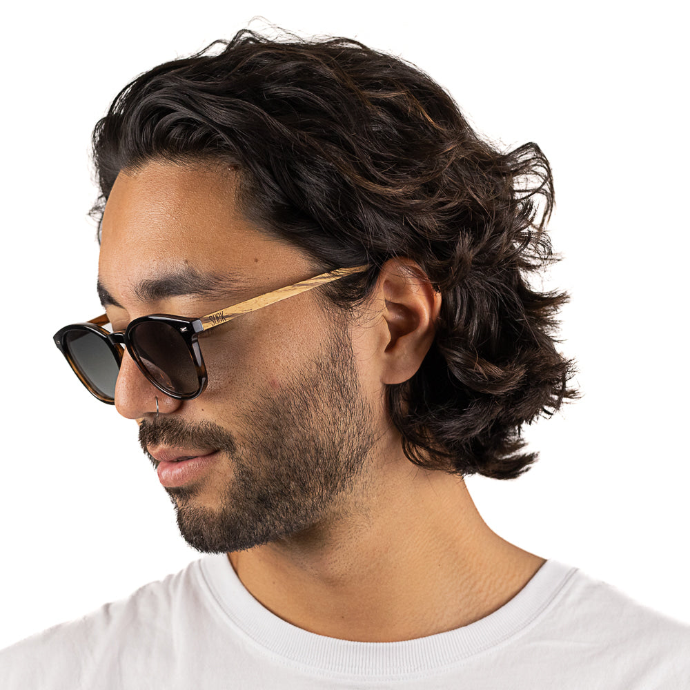 TAINE BLACK TORT l Round Polarised Sunglasses - Soek Fashion Eyewear Australia