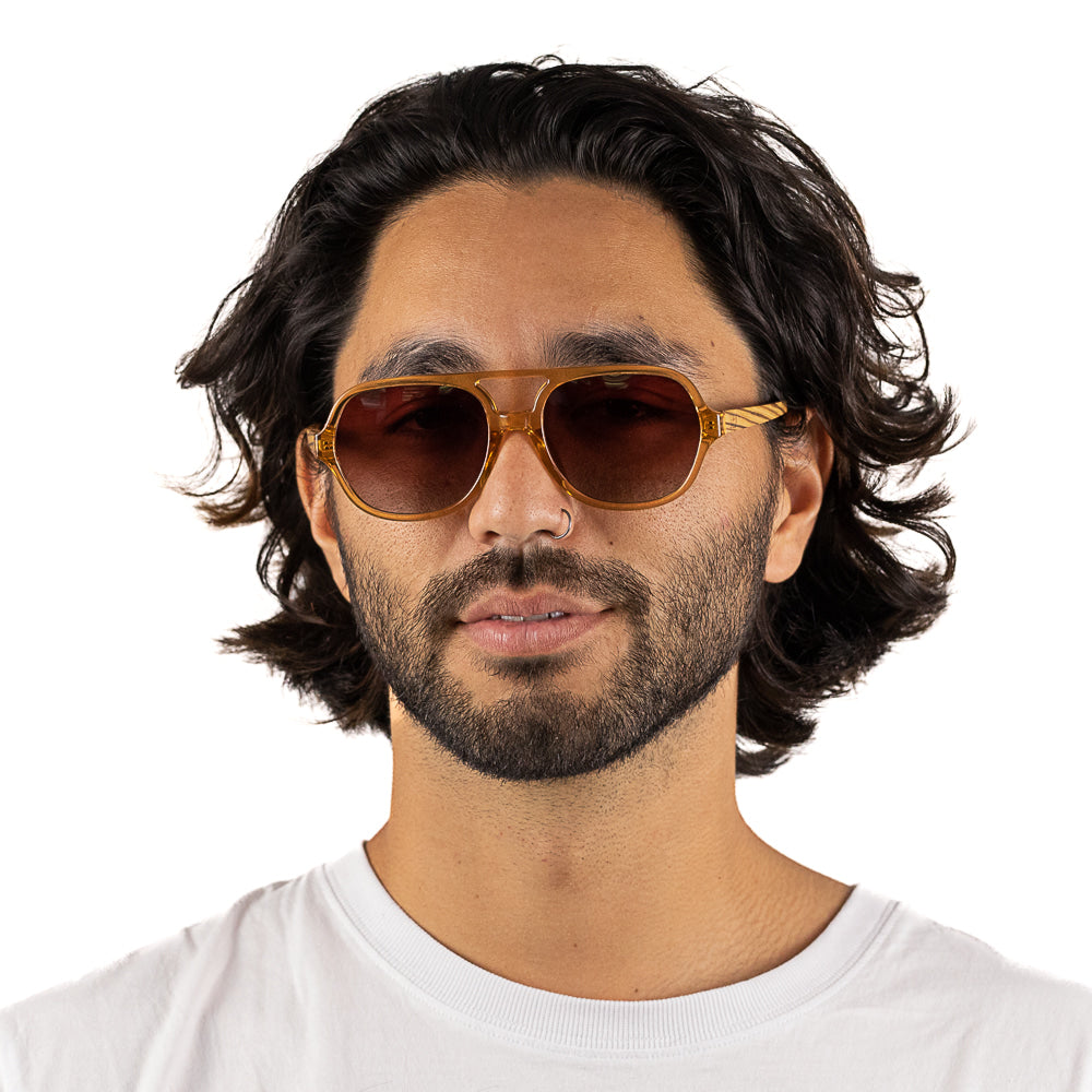 BILLY CLEAR BROWN Sunglasses l Wooden Arms - Soek Fashion Eyewear Australia