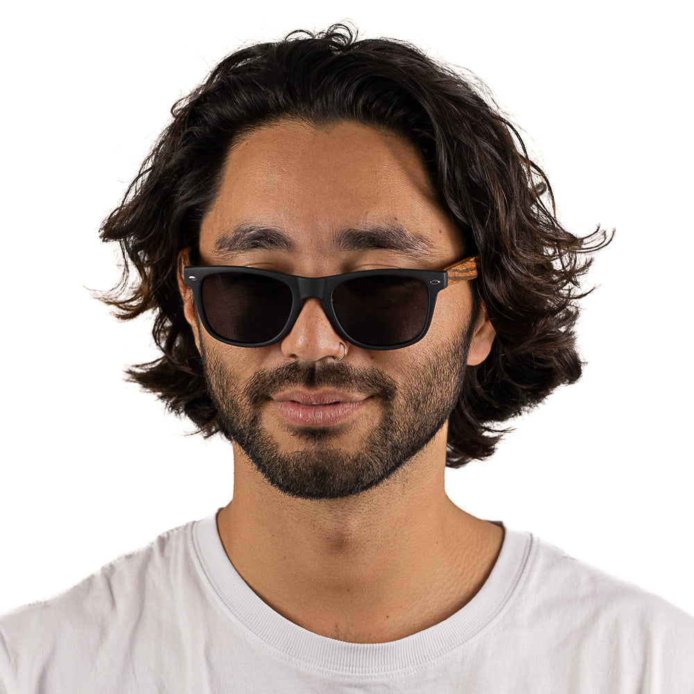 BALMORAL I Black Polarised Lens l Walnut Arms - Soek Fashion Eyewear Australia