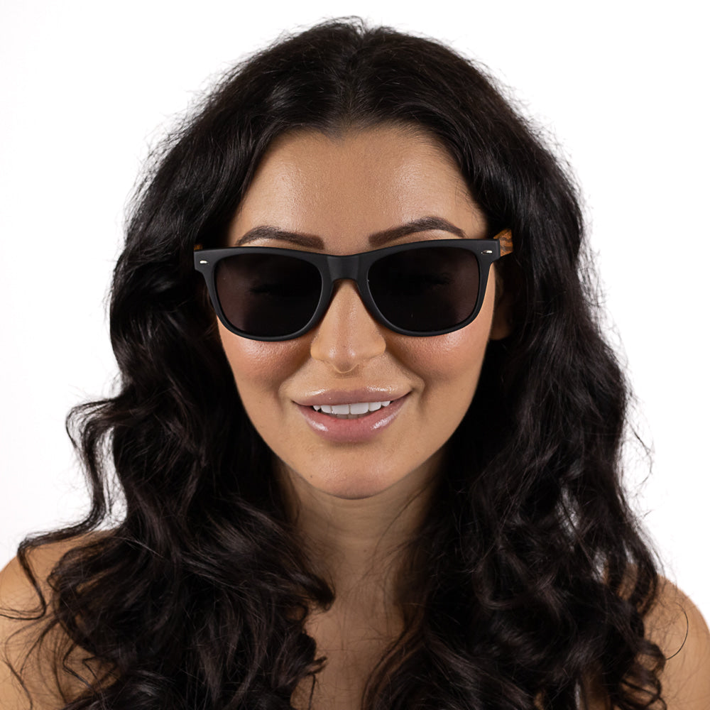 BALMORAL I Black Polarised Lens l Walnut Arms - Soek Fashion Eyewear Australia