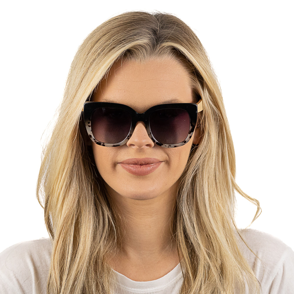 Magnifying SUN READER l RIVIERA BLACK/IVORY - Soek Fashion Eyewear Australia