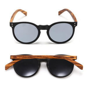 SORRENTO Silver Reflective Lens l Walnut Wooden Arms - Soek Fashion Eyewear Australia