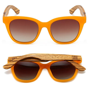 LILA GRACE BURNT ORANGE l Brown Gradient Lens l Walnut Arms - Soek Fashion Eyewear Australia