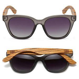 LILA GRACE CHARCOAL GREY l Black Gradient Lens l Walnut Arms - Soek Fashion Eyewear New Zealand