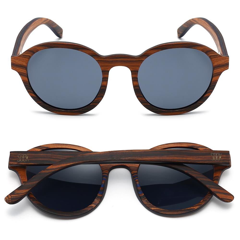Buy Online Fashion Sustainable WANDERER -  Oak wood Frame with Black Polarised Lens  - Adult with Exceptional Comfort - Soek
