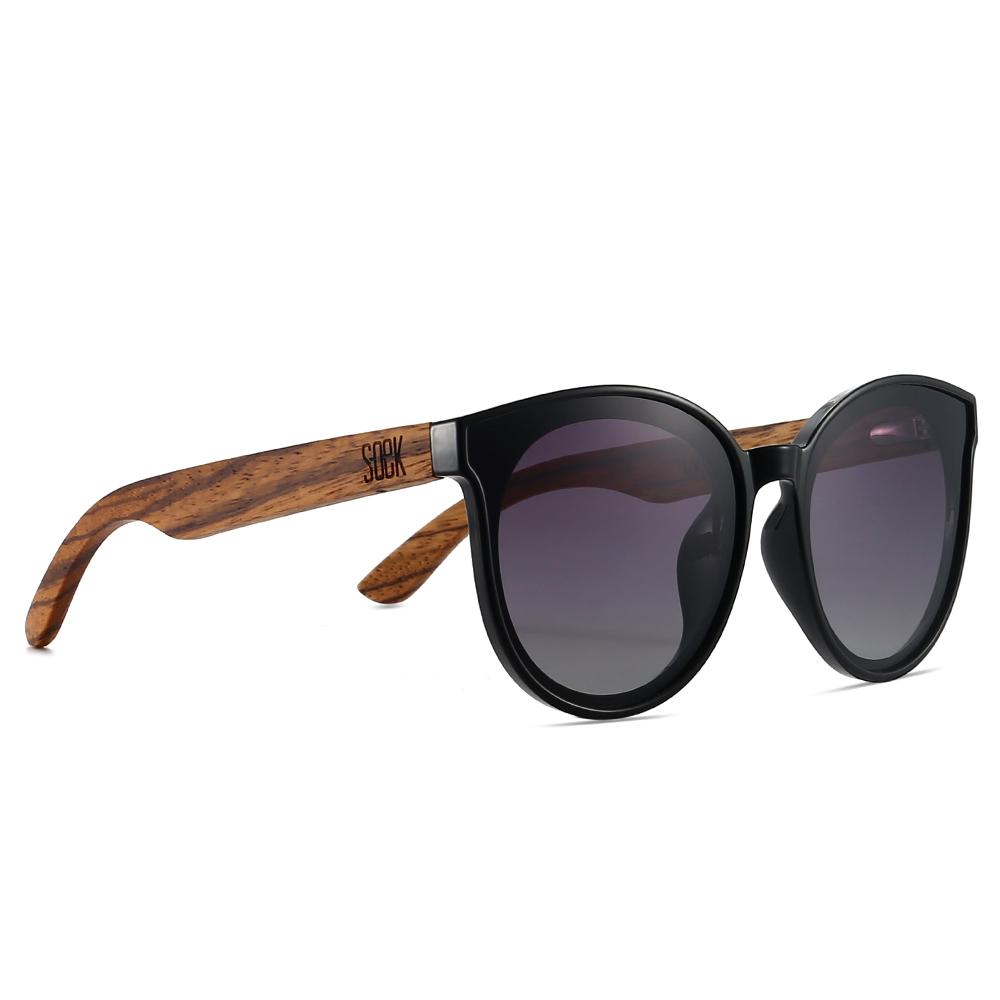 BELLA MIDNIGHT l Black Gradient Lens l Walnut Arms - Soek Fashion Eyewear New Zealand