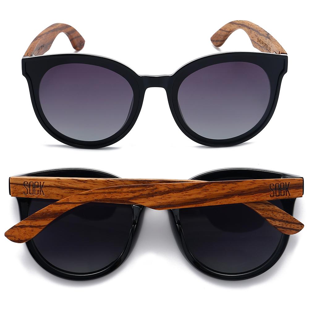 BELLA MIDNIGHT l Black Gradient Lens l Walnut Arms - Soek Fashion Eyewear New Zealand