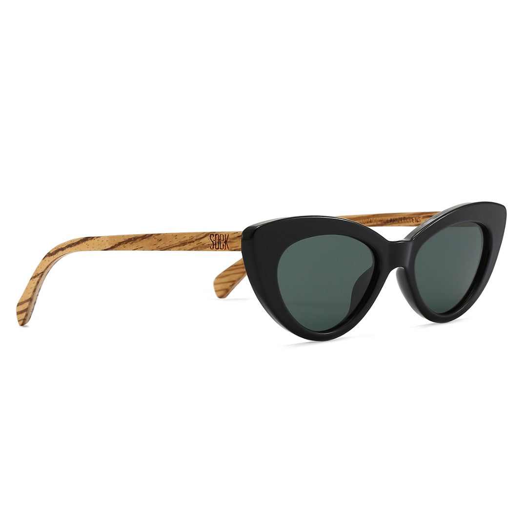 SAVANNAH MIDNIGHT Black Gradient Lens l Walnut Arms - Soek Fashion Eyewear New Zealand