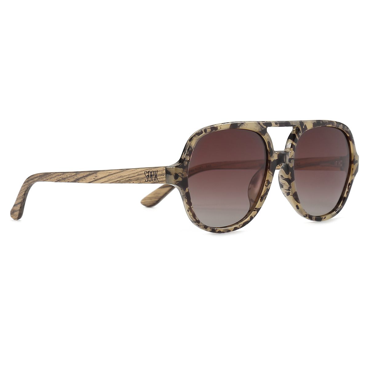 BILLY OPAL TORT Brown Gradient Lens l Walnut Wood Arms - Soek Fashion Eyewear New Zealand