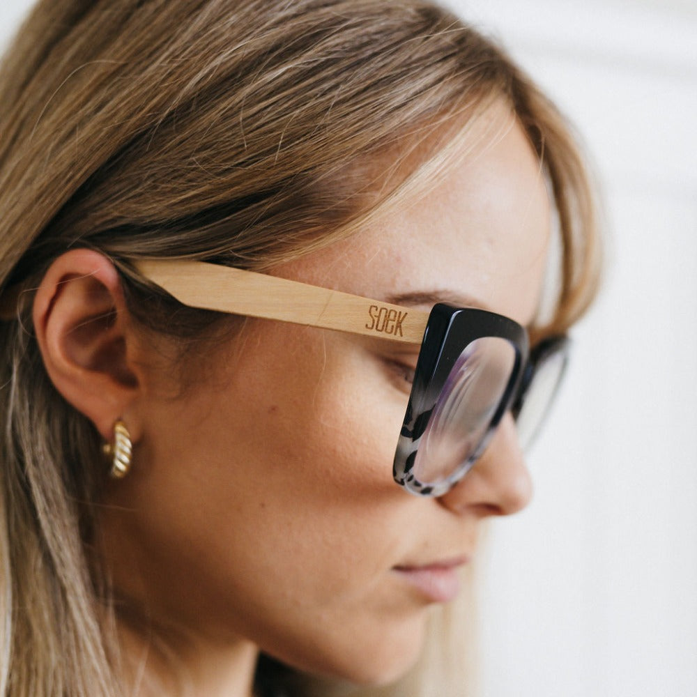 RIVIERA BLACK/IVORY l  Blue Light Magnifying Reader - Soek Fashion Eyewear Australia