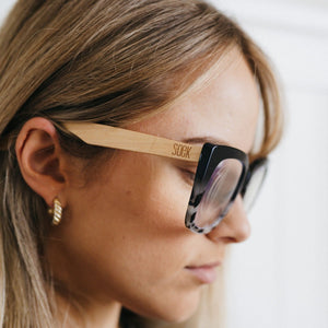 RIVIERA BLACK/IVORY l  Blue Light Magnifying Reader - Soek Fashion Eyewear Australia