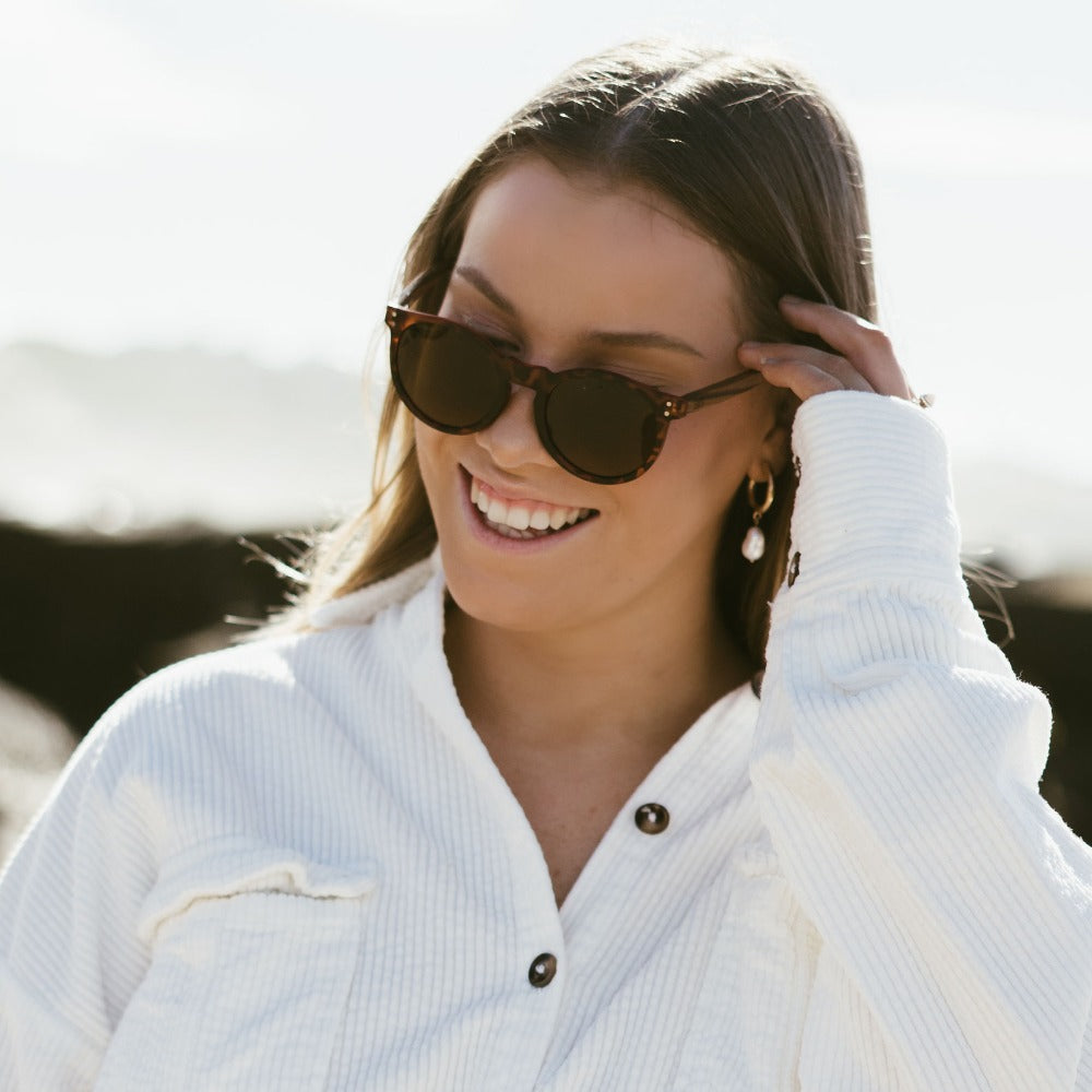 NOOSA  Brown Lenses l Walnut Wooden Arms - Soek Fashion Eyewear Australia