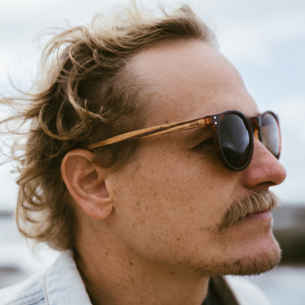 NOOSA  Brown Lenses l Walnut Wooden Arms - Soek Fashion Eyewear Australia