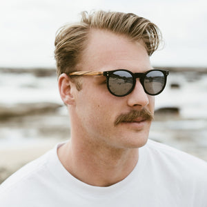 SORRENTO Silver Reflective Lens l Walnut Wooden Arms - Soek Fashion Eyewear Australia
