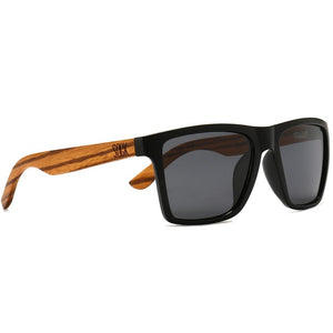 DALTON Black Sunglasses l Black Lens l Walnut Arms - Soek Fashion Eyewear New Zealand