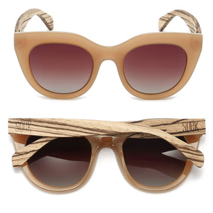 MILLA CARAMEL Brown Gradient Lens l Walnut Arms - Soek Fashion Eyewear New Zealand