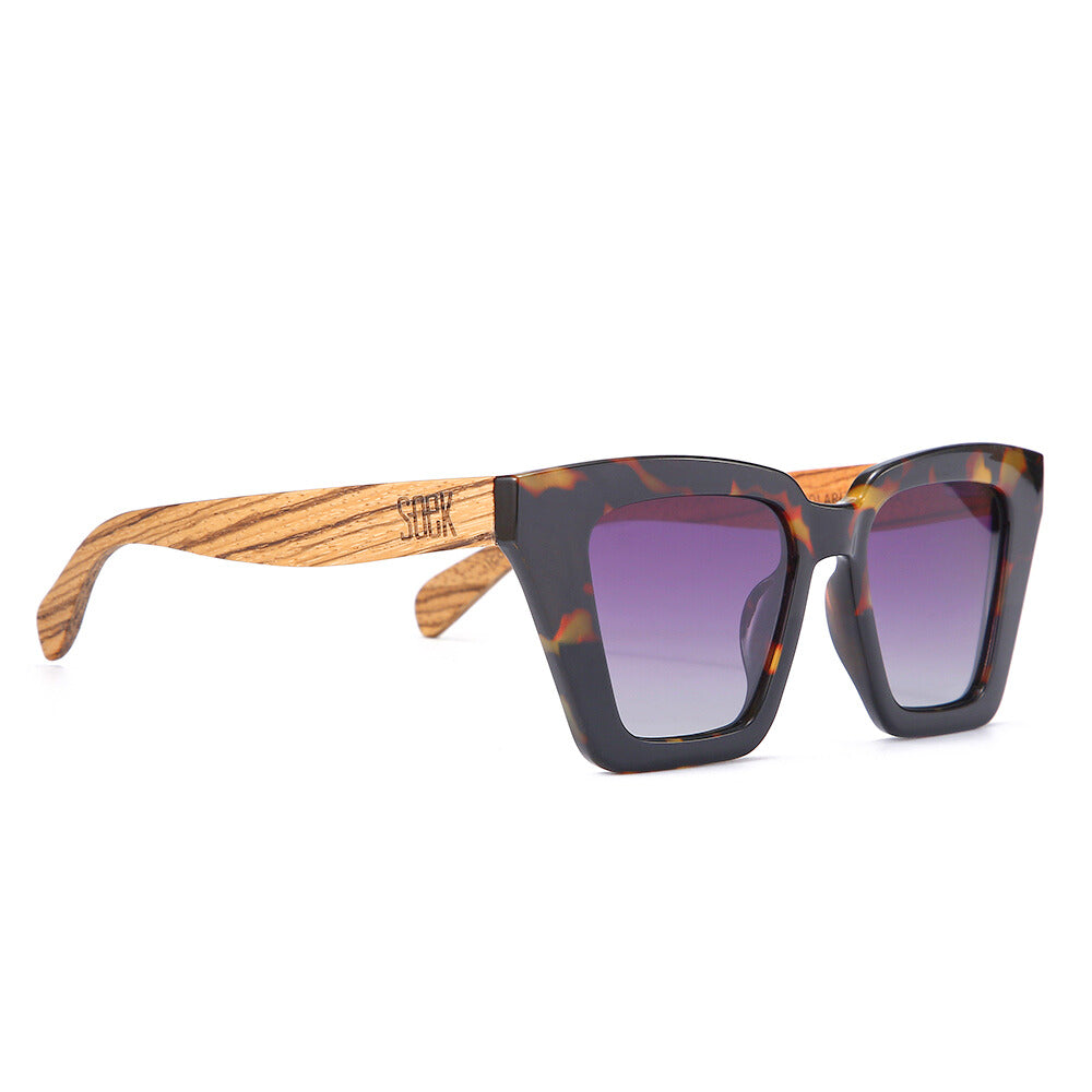ICON BLACK TOFFEE l Black Graduated Lens l Walnut Arms - Soek Fashion Eyewear Australia