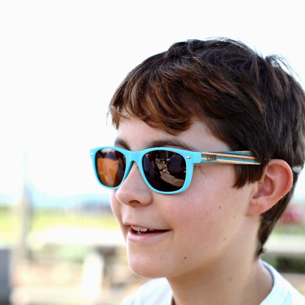 LITTLE SHELLY KIDS Polarised Sunnies l Striped Arms l Age 7-10 - Soek Fashion Eyewear New Zealand