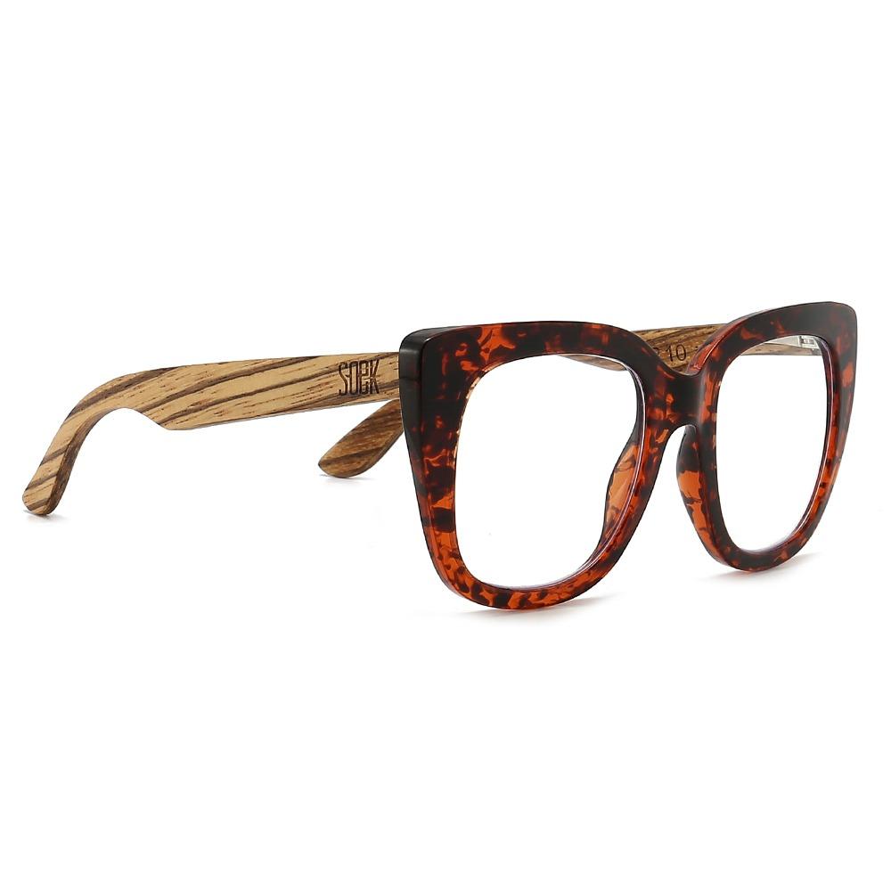 Buy Online Fashion Sustainable RIVIERA TORTOISE - Wooden Magnifying Blue Light Blocking Reader-Available in strengths +1.5 / +2 / +2.5 with Exceptional Comfort - Soek