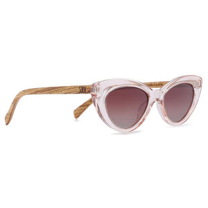 SAVANNAH BLUSH PINK Clear Pink l Walnut Wood Arms - Soek Fashion Eyewear New Zealand