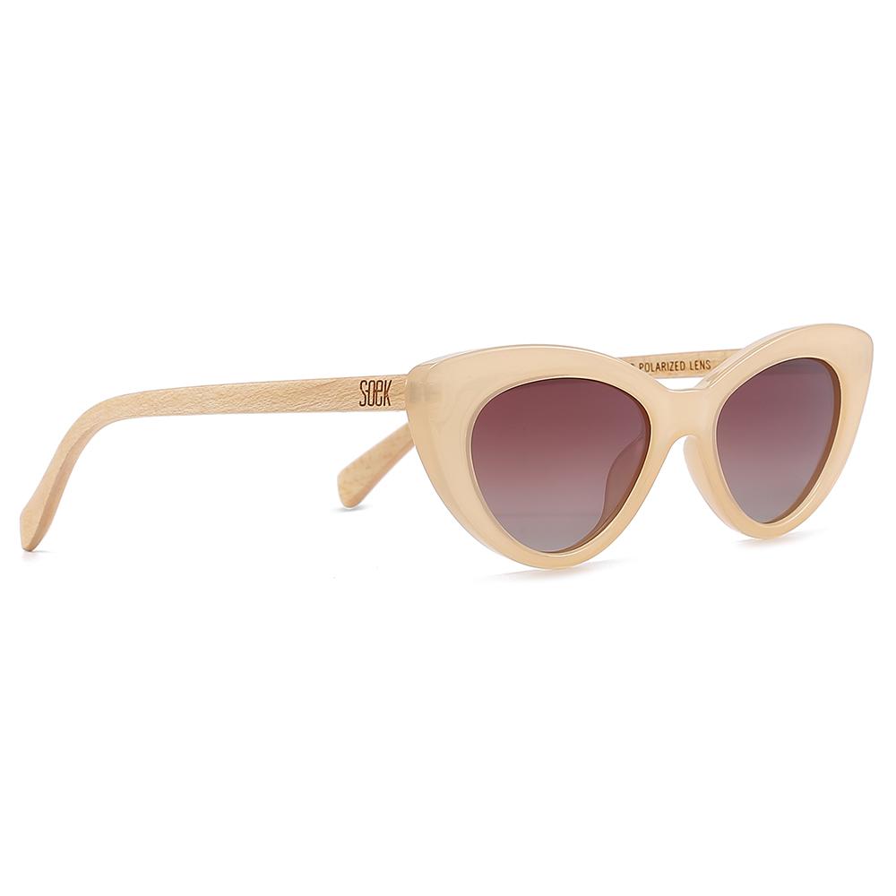 SAVANNAH NUDE Brown Gradient Lens l White Maple Arms - Soek Fashion Eyewear New Zealand