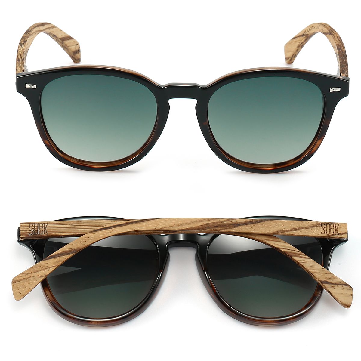 TAINE BLACK TORT Khaki Lens l Walnut Arms - Soek Fashion Eyewear New Zealand