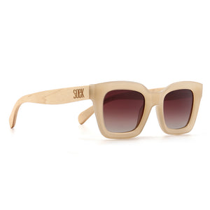 ZAHRA NUDE l Brown Gradient Lens l White Maple Arms - Soek Fashion Eyewear Australia