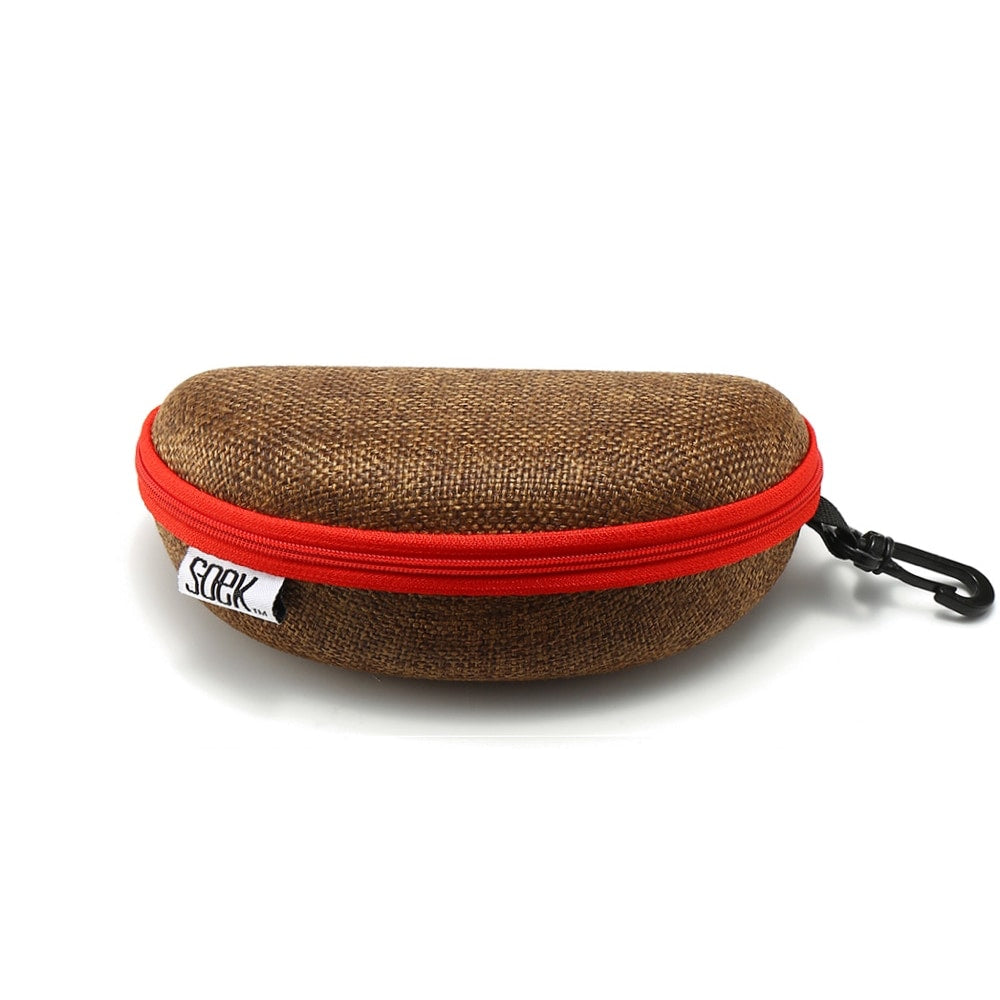 COTTESLOE Brown Polarised Lens l  Red Striped Bamboo Arms - Soek Fashion Eyewear Australia