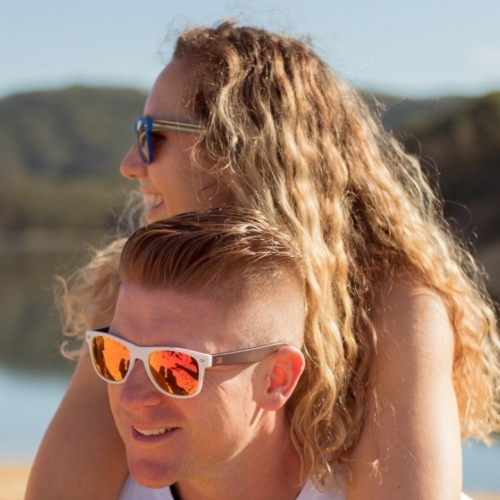 LITTLE BELLS l Kids Bamboo Sunglasses l Red Polarised Lens - Soek Fashion Eyewear Australia