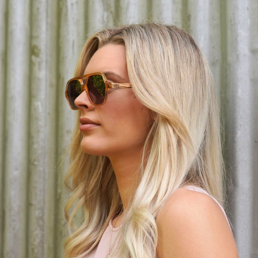 Clear sales brown sunglasses